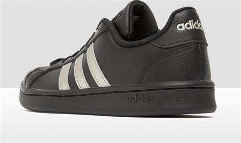 adidas grand court base sneakers wit zwart dames|(adidas) Zwarte leren sneaker GRAND COURT BASE 00s van .